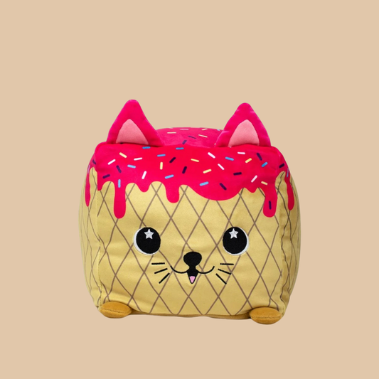 Moosh Moosh Plus ICE CREAM PINK Squish Pillow Stuffed 8" x 10"