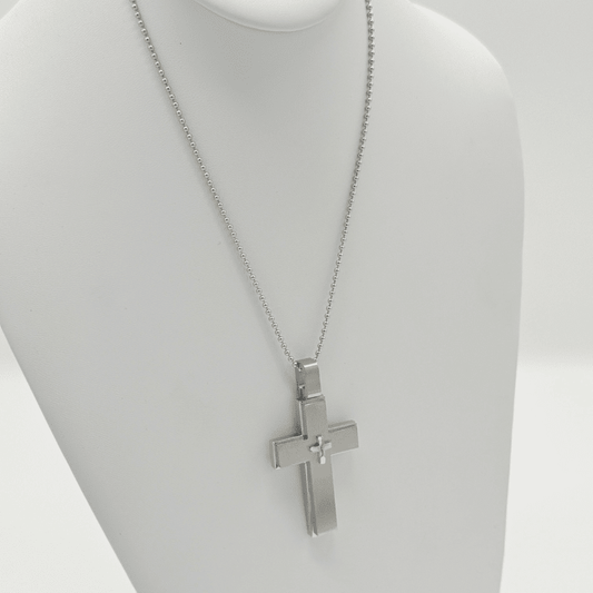 Modern Layered Cross Pendant Necklace - COLO
