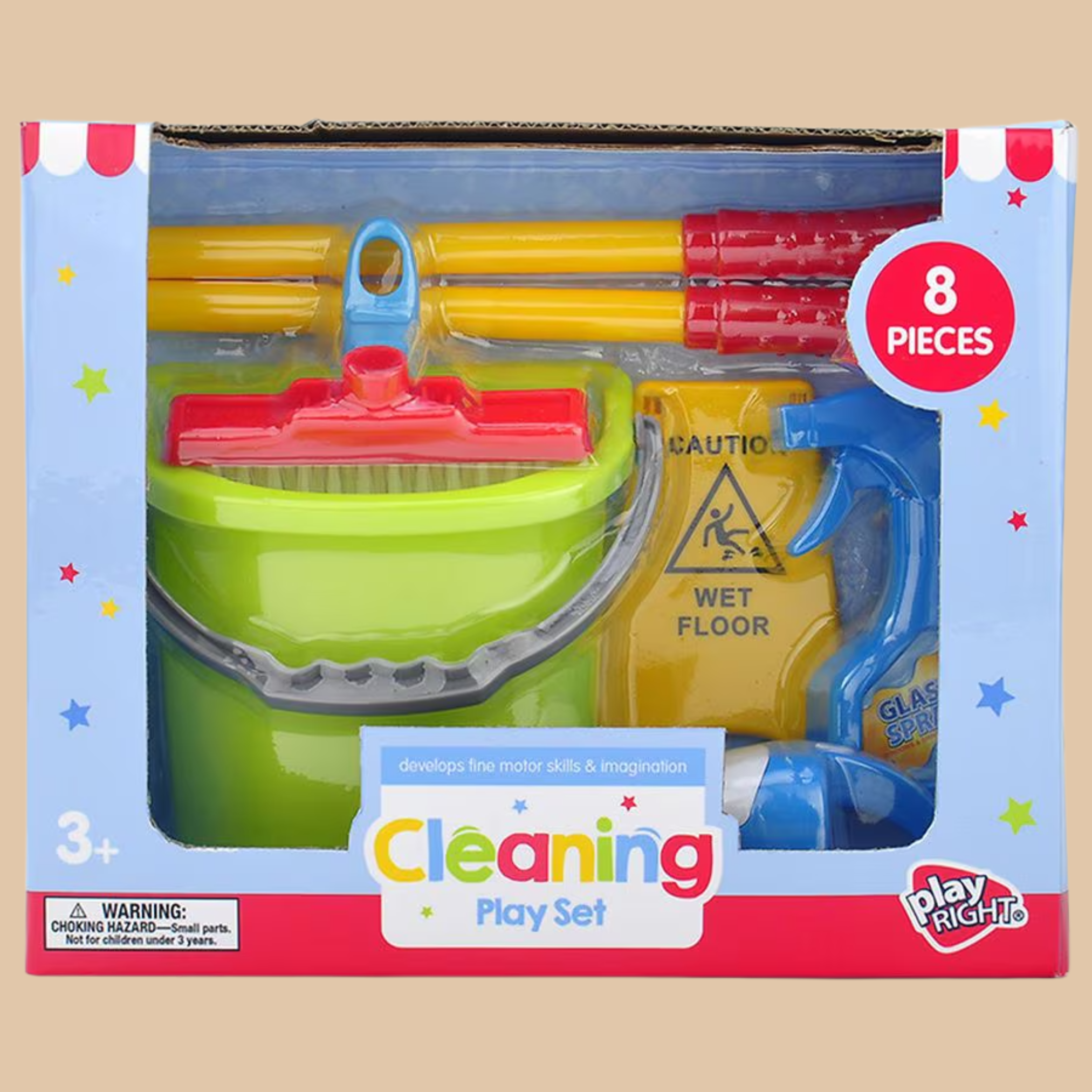 Kids Cleaning Playset | Pretend Toy Broom & Mop Set for Toddlers