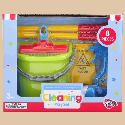 Kids Cleaning Playset | Pretend Toy Broom & Mop Set for Toddlers
