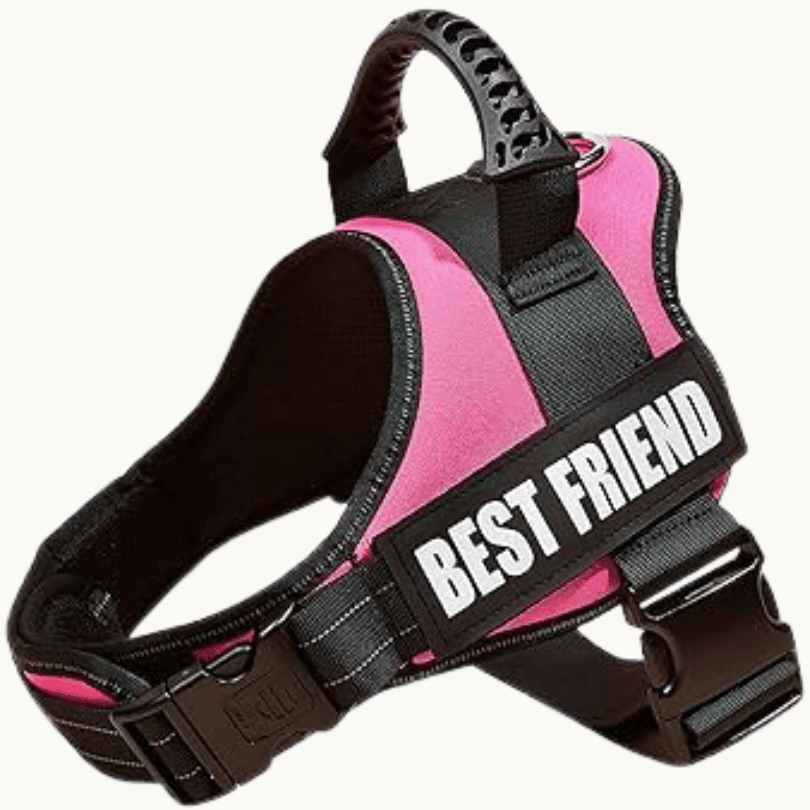 Reflective Service Dog Vest Harness Breathable Mesh Hot Pink - COLO