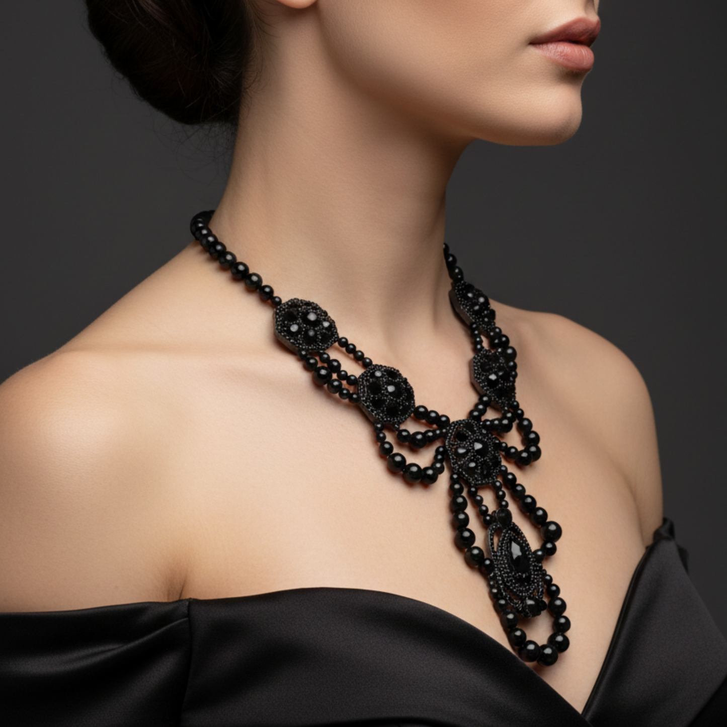 Midnight Radiance Statement Necklace