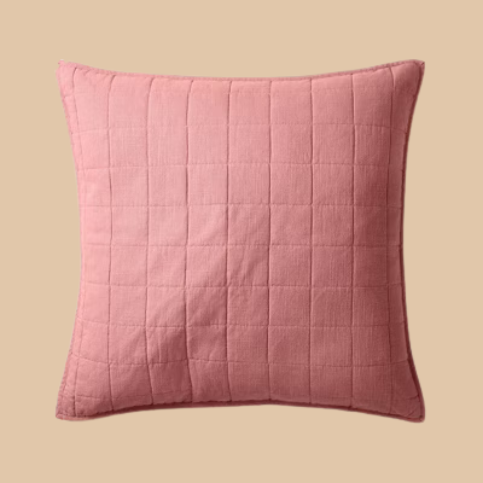 Euro Heavyweight Linen Blend Quilt Pillow Sham Rose - Casaluna