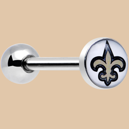 NFL Gold New Orleans Saints Barbell Tongue Ring Licensed