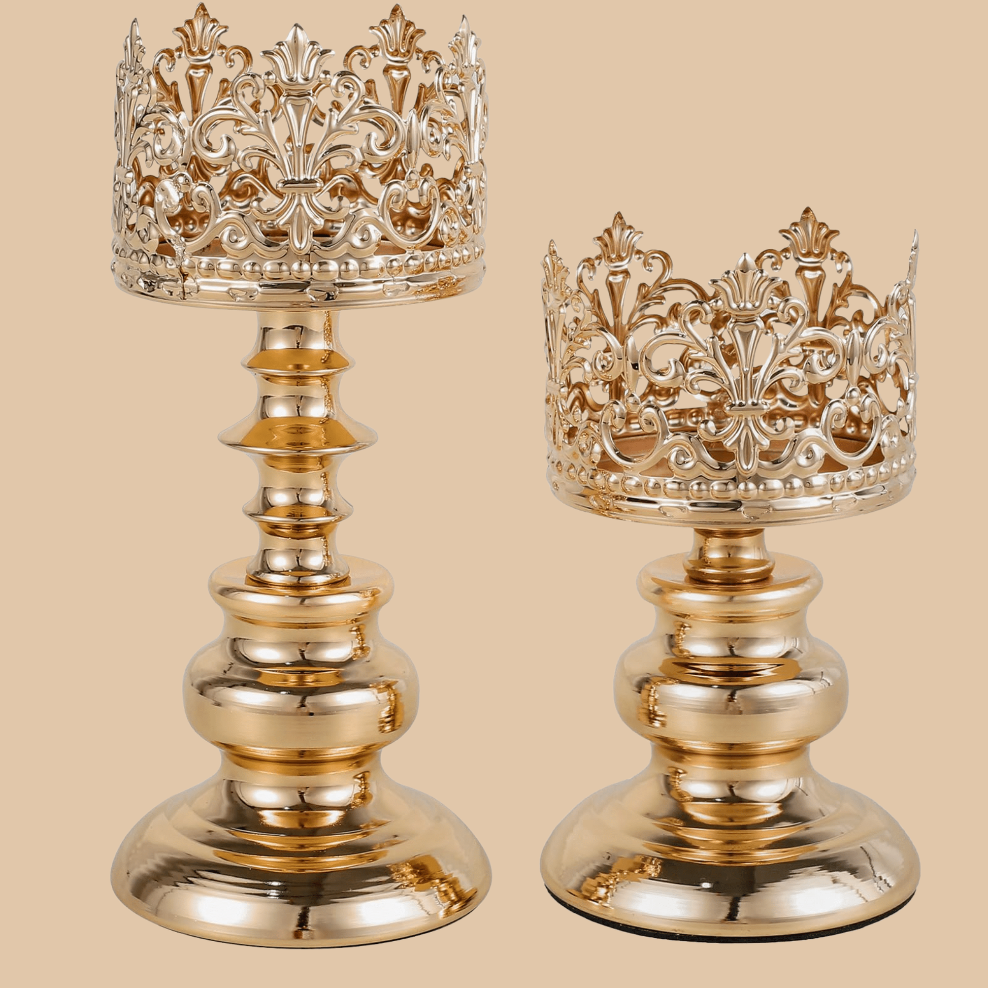 Golden Openwork Iron Candle Holder - COLO