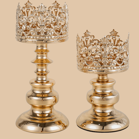 Golden Openwork Iron Candle Holder - COLO