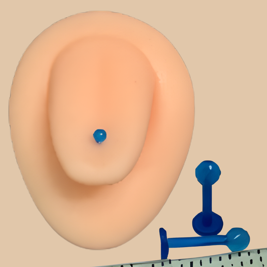 Blue Tongue Barbell Face Jewelry 2PCS
