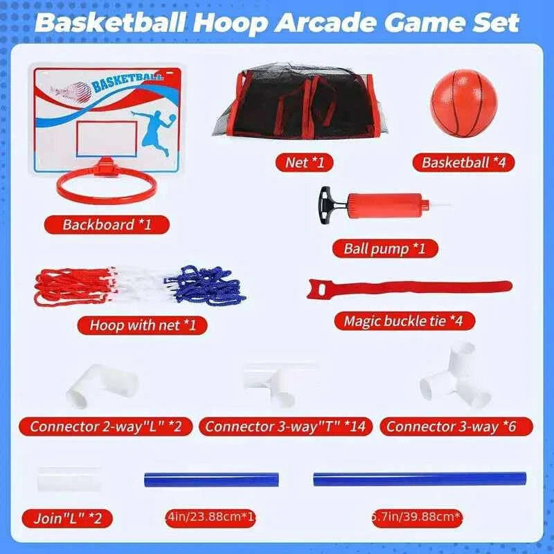 Basketball Hoop Arcade Game, Basketball Hoop Indoor Outdoor W/4 Or 2 Balls, Basketball Game Toys Gifts For Kids & Toddlers Boys Girls - COLO