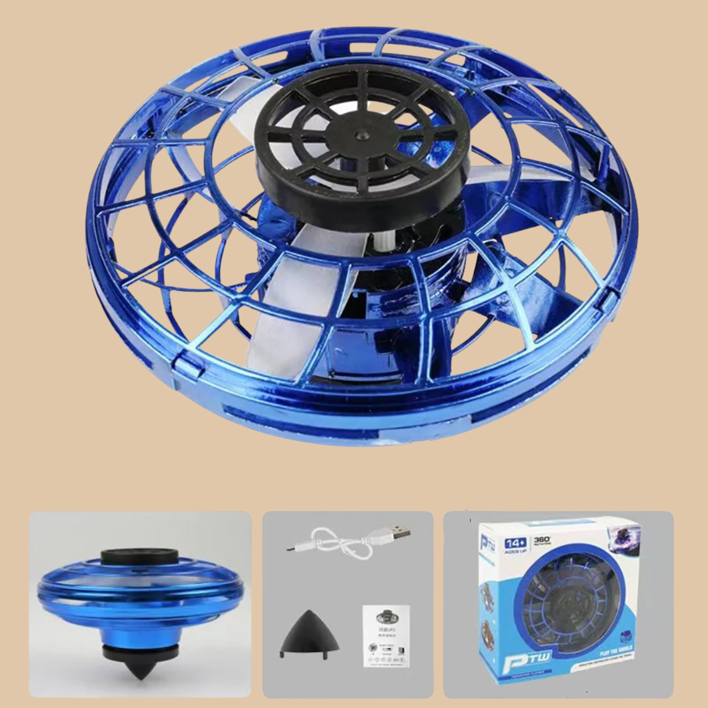 BOOMERANG, THE FLYING SPINNER, COLOR BLUE