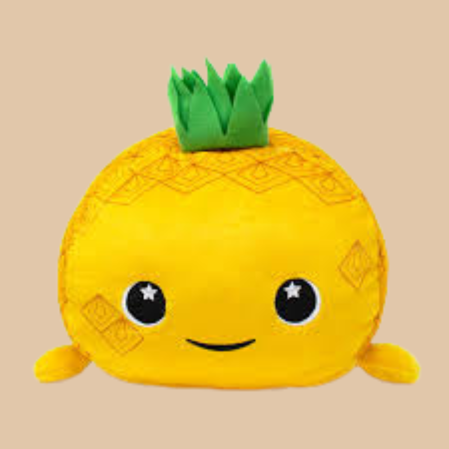 Moosh Moosh Plus PINEAPPLE Squish Pillow Stuffed Yellow 8" x 10"