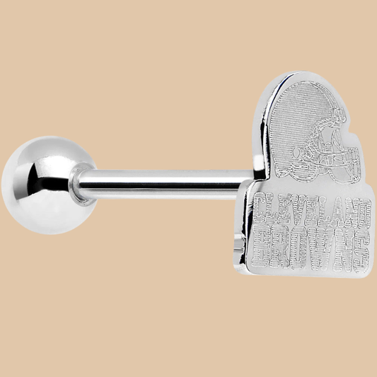 NFL Cleveland Browns Barbell Tongue Ring Licensed