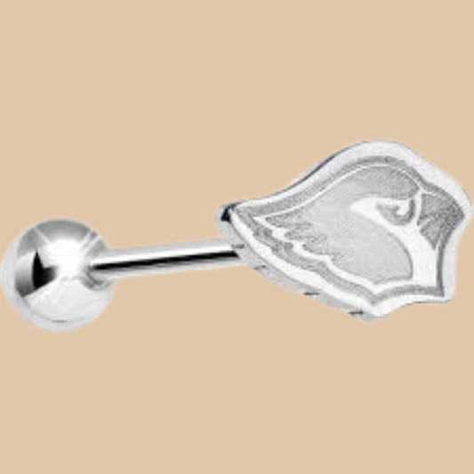 NFL BODY JEWELRY Arizona Cardinals Barbell Tongue Ring SILVER