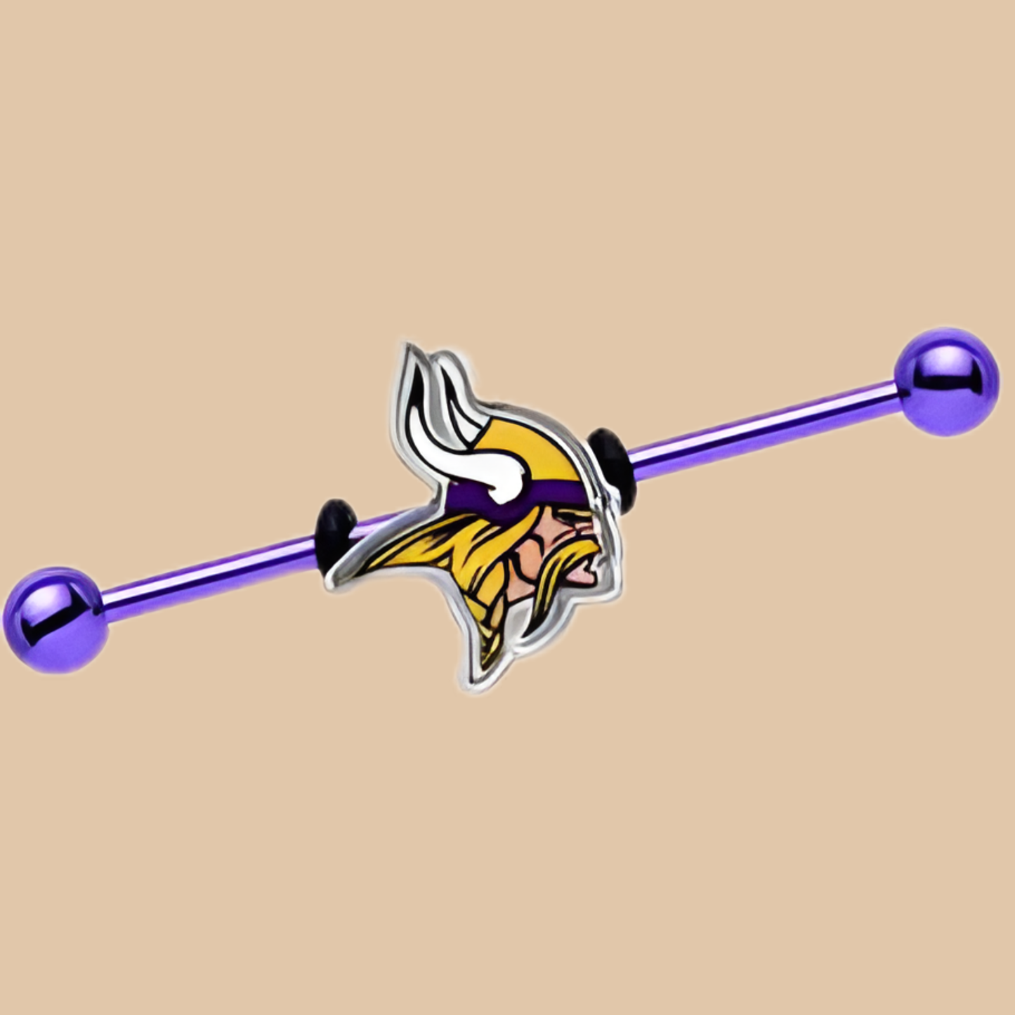 NFL Minnesota Vikings Purple Barbell Nipple Ring Licensed