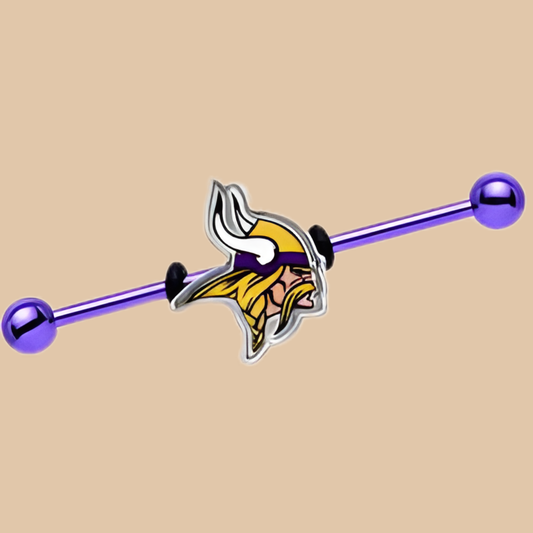 NFL Minnesota Vikings Purple Barbell Nipple Ring Licensed