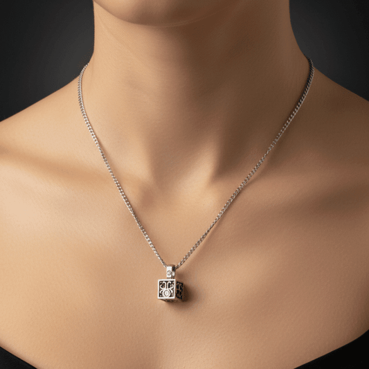 Artisan Reliquary Cube Pendant Necklace - COLO