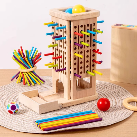 PULLING STICK GAME, Wooden Educational Three-In-One Puzzle Toy