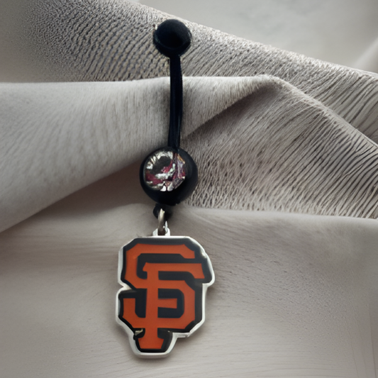 MLB Clear Gem Black Anodized San Francisco Giants Belly Ring Licensed