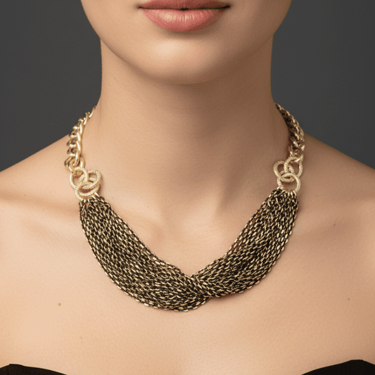 Midnight Gilded Statement Necklace - COLO