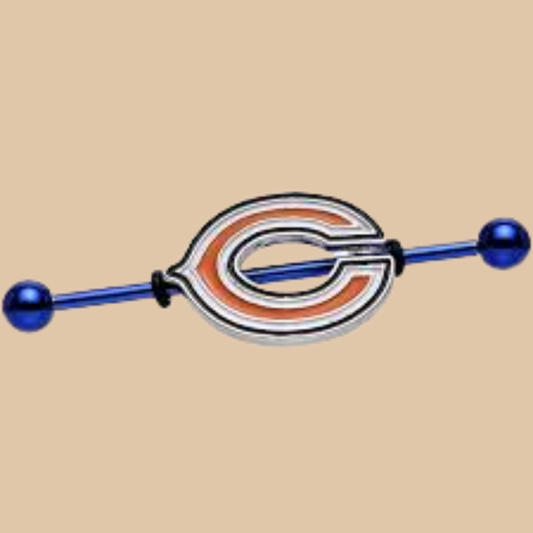 NFL Chicago Bears Blue Barbell Nipple Ring Licensed