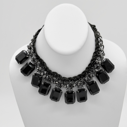 Bold Black Gemstone Necklace
