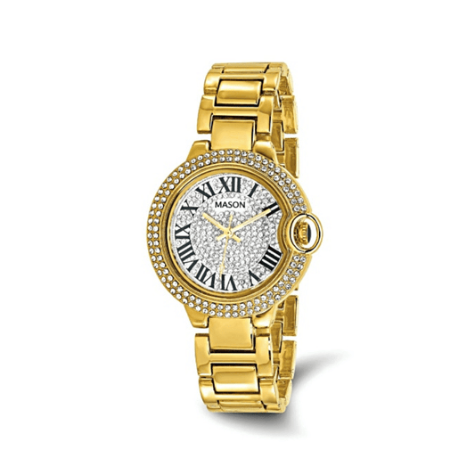 Mason Yellow IP Stainless Steel Crystal Bezel Watch – RJ-031 - COLO