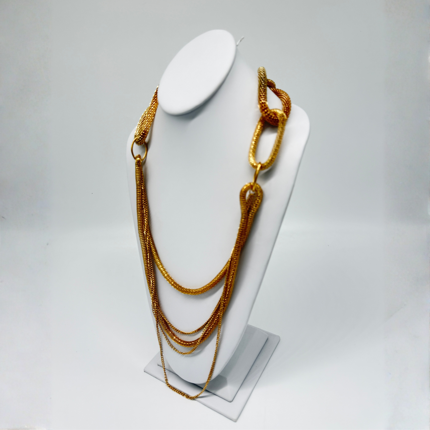 Gold-Toned Multi-Strand Statement Necklace