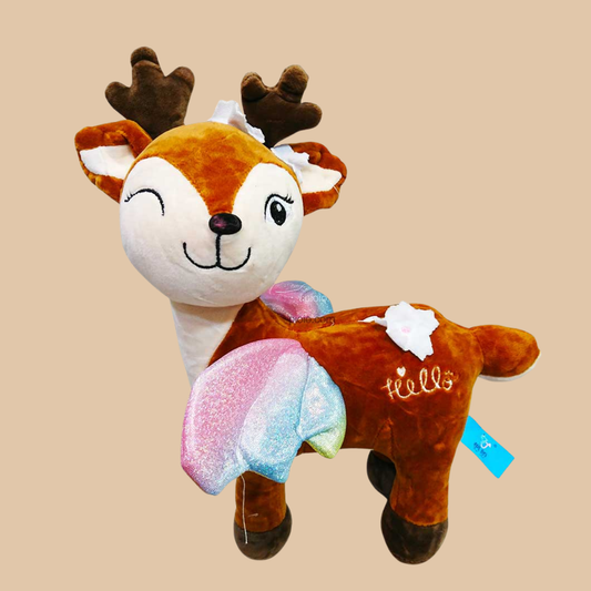 Fawn Plush Toy – Sika Deer Stuffed Animal for Kids, Large (10"–12")