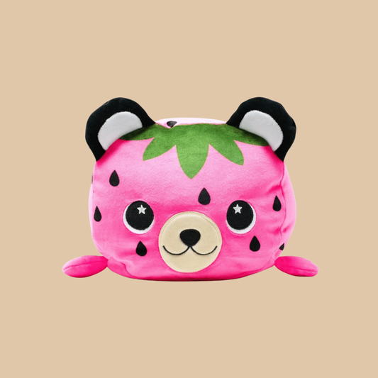 Squish Moosh Plush Sanitizer Holder Keychain Strawbeary the Bear - COLO