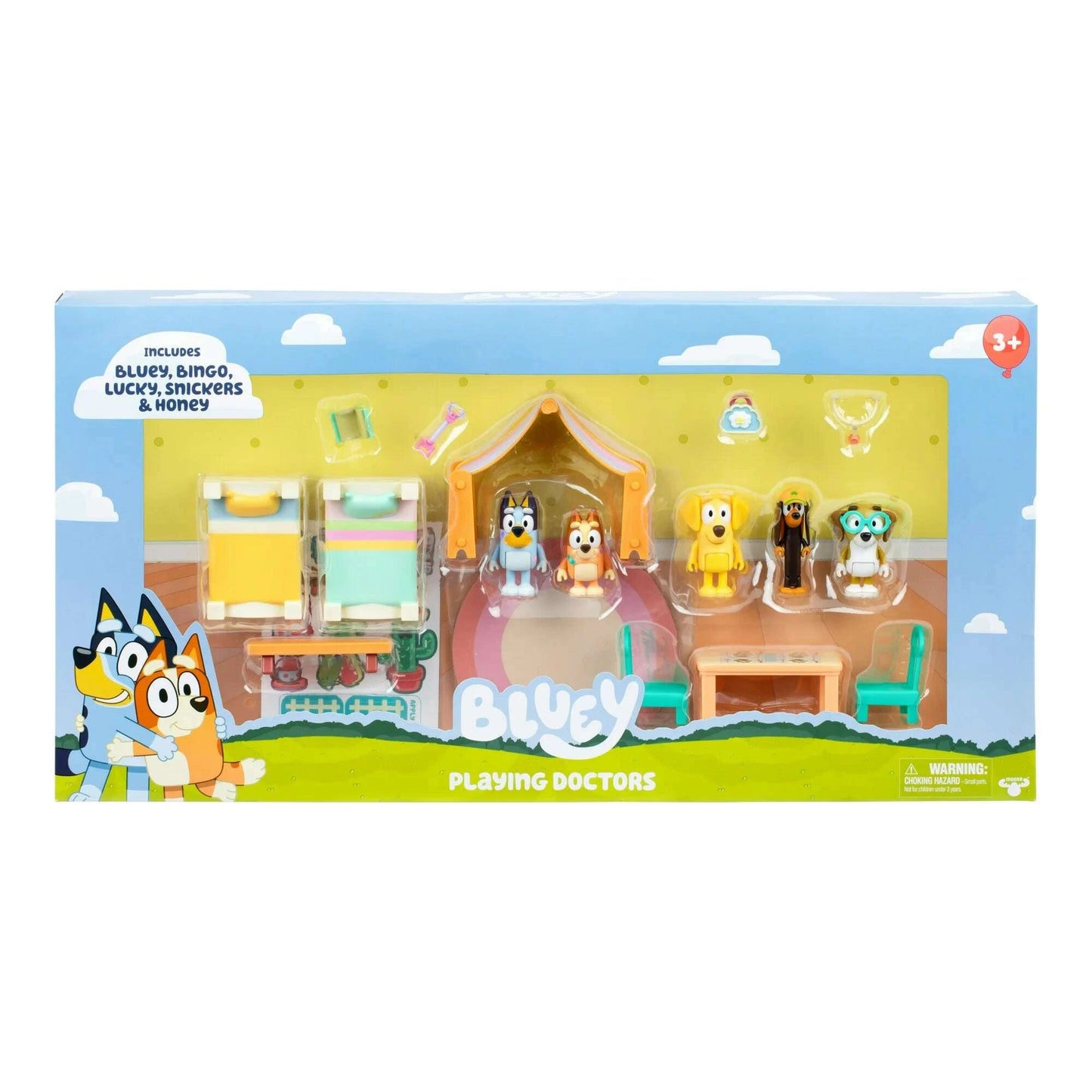 Bluey Playing Doctors Value Box, 5 Figures, 11 Accessories, and More, Ages 3+ - COLO