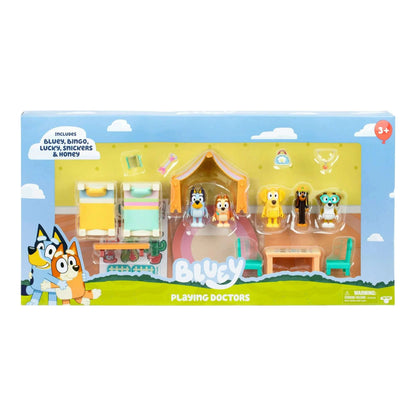 Bluey Playing Doctors Value Box, 5 Figures, 11 Accessories, and More, Ages 3+ - COLO