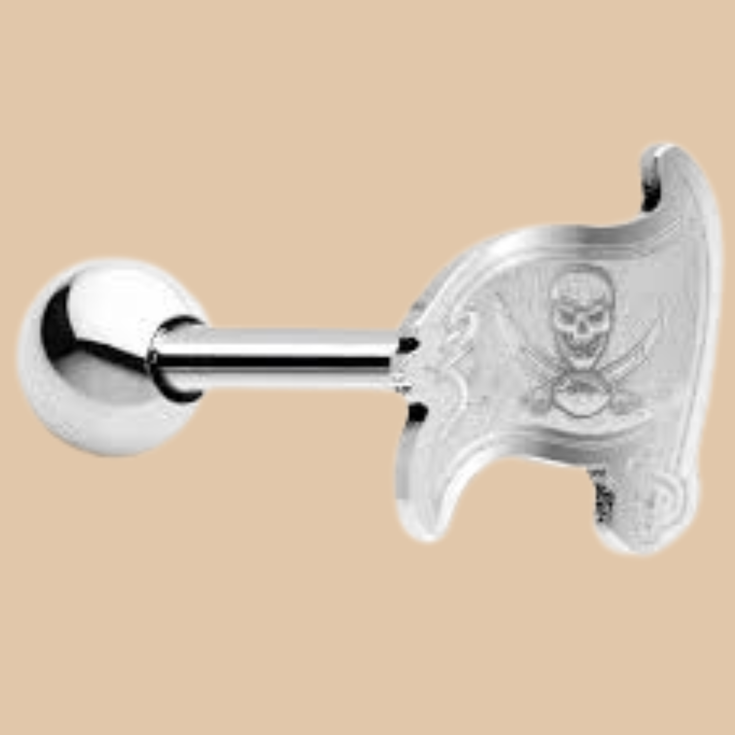 NFL Tampa Bay Buccaneers Barbell Tongue Ring Licensed White