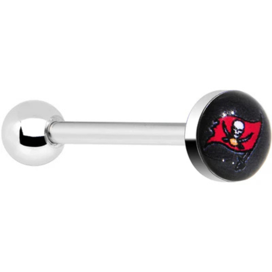 NFL Tampa Bay Buccaneers Barbell Tongue Ring Licensed Black