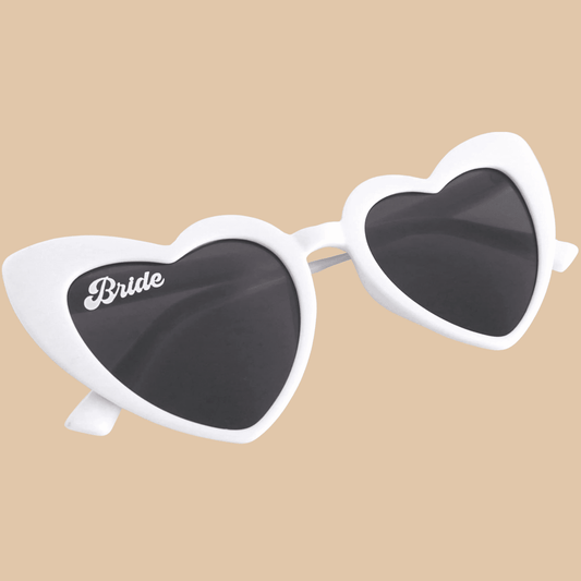 Bride Heart-Shaped Bachelorette Party Sunglasses (White) - COLO