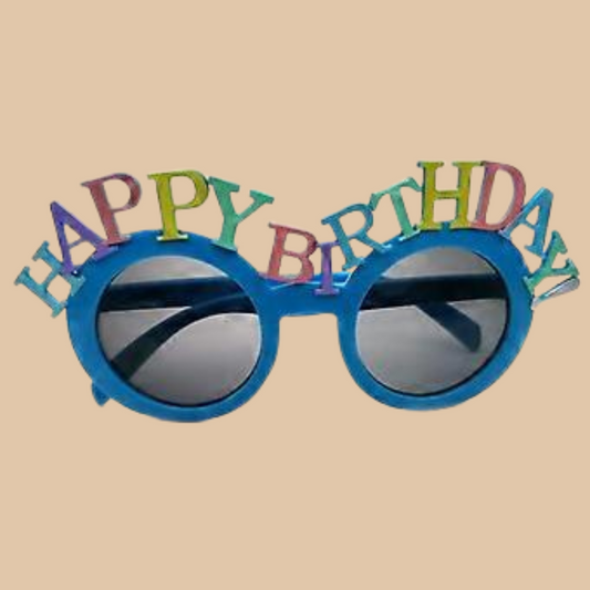 Happy Birthday Party Sunglasses – Blue Plastic - COLO