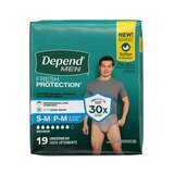Depend FIT-FLEX Incontinence Underwear for Men Maximum Absorbency, 19 Count, Small/Medium