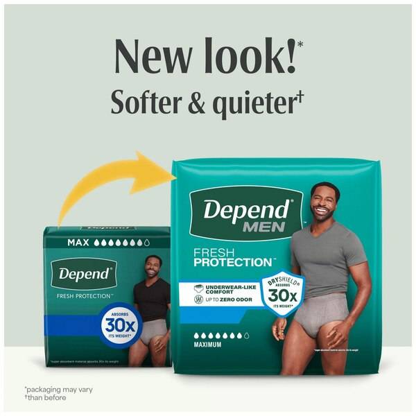 Depend FIT-FLEX Incontinence Underwear for Men Maximum Absorbency, 19 Count, Small/Medium