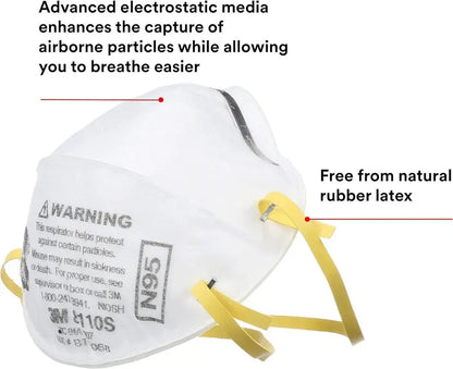 3M 8110S SMALL N95 Dust Particulate Respirator Protection Face Masks 20/BX