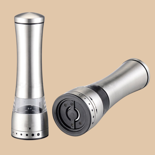 Stainless Steel Salt & Pepper Grinder Set with Light