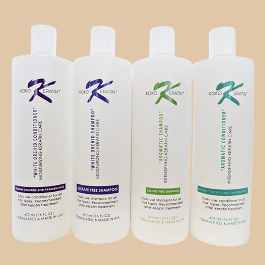 Koko Keratin Aromatic Shampoo & Conditioner – Intensifying Keratin Care (16oz) - COLO