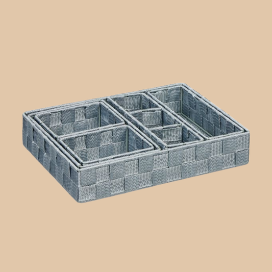 Cube Storage Organizer Set 6 Pcs Grey Nylon