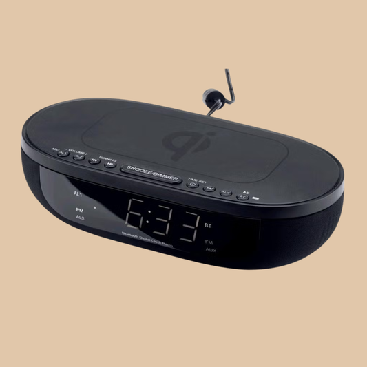 Alarm Clock Bluetooth FM Radio 10W Stereo Sound Speaker