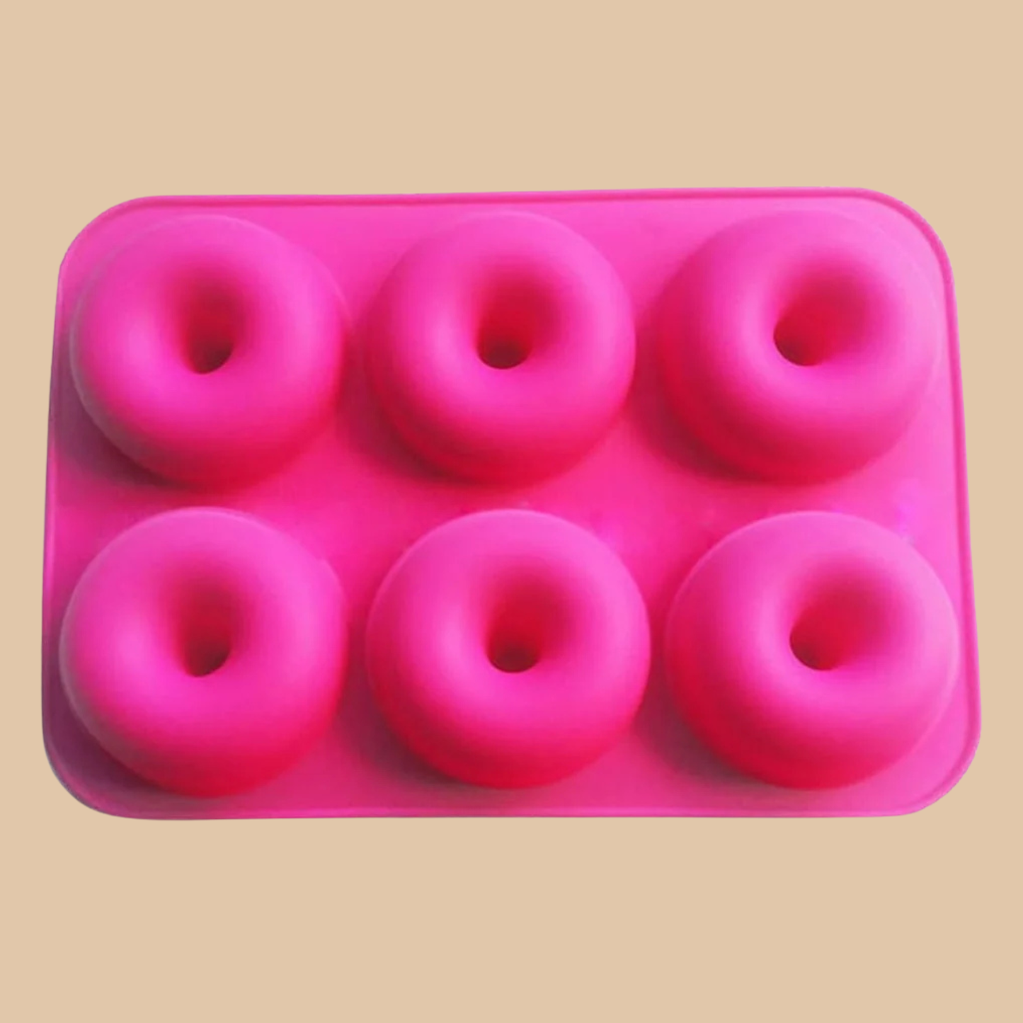 Pink Donut Baking Tray Silicone 6-Cavity Mold Pan