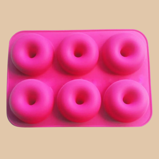 Pink Donut Baking Tray Silicone 6-Cavity Mold Pan
