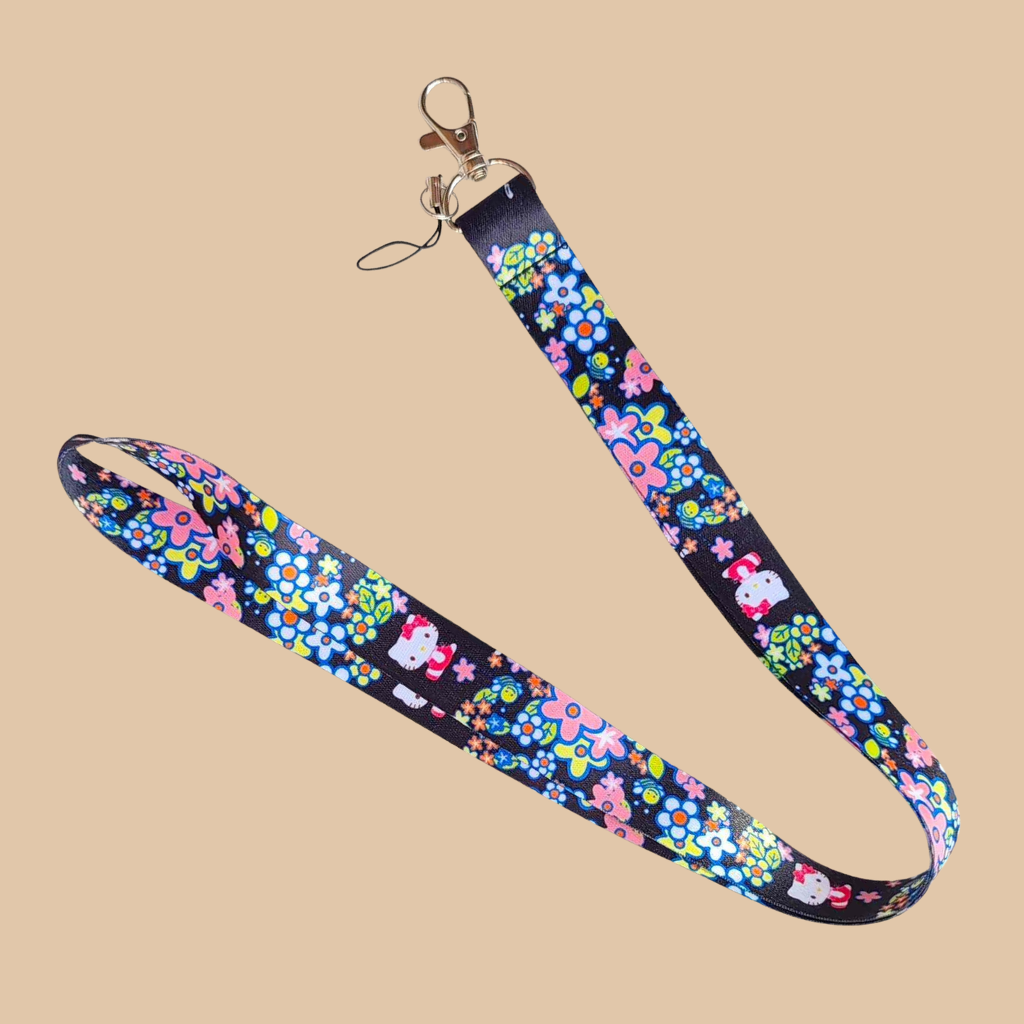 White Palm Print Neck Lanyard