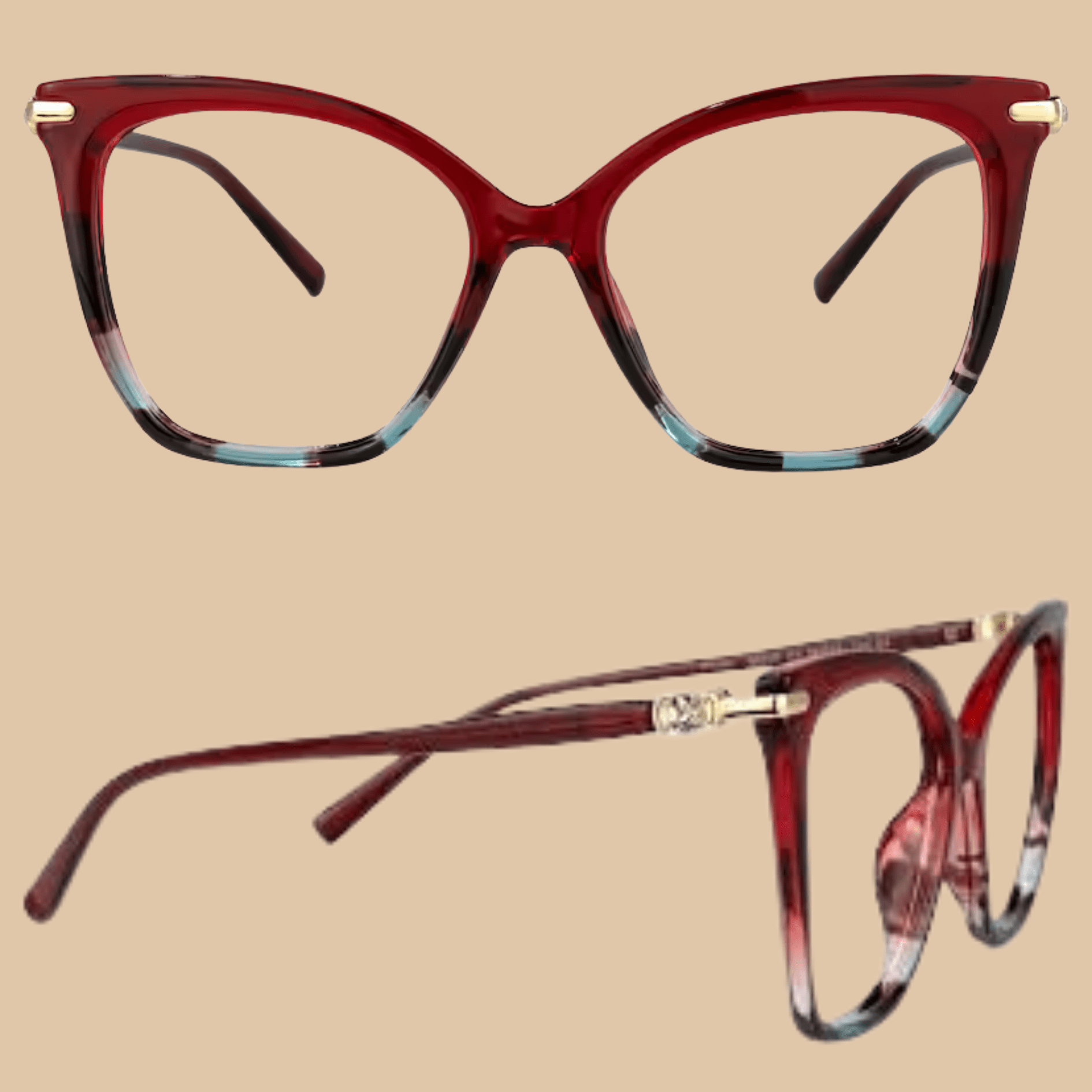 ZEELOOL Lamar Butterfly Red Glasses - COLO