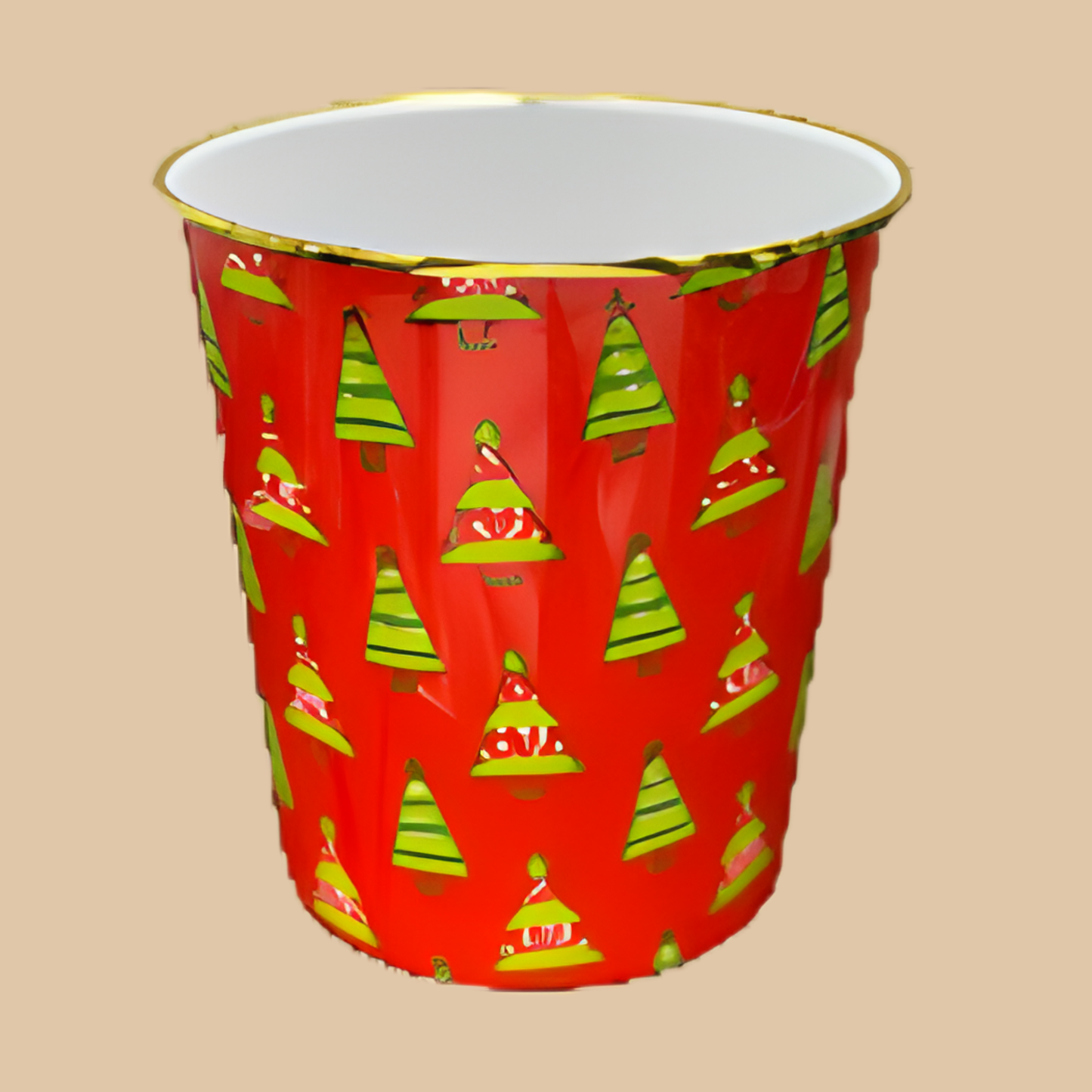 Medium Wastebasket Christmas Tree Print 9"