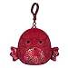 Squishmallows 3.5"" Clip-On Barella The Beta Fish, Small, Red