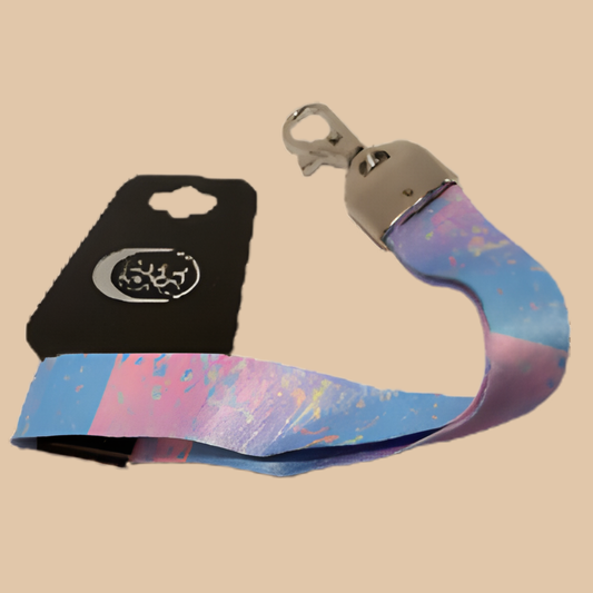 Silver Moon Creations Wrist Lanyard – Paint Splatter Pink/Blue