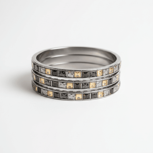 Unisex Triple Stainless Steel Cross Bracelet Set - COLO