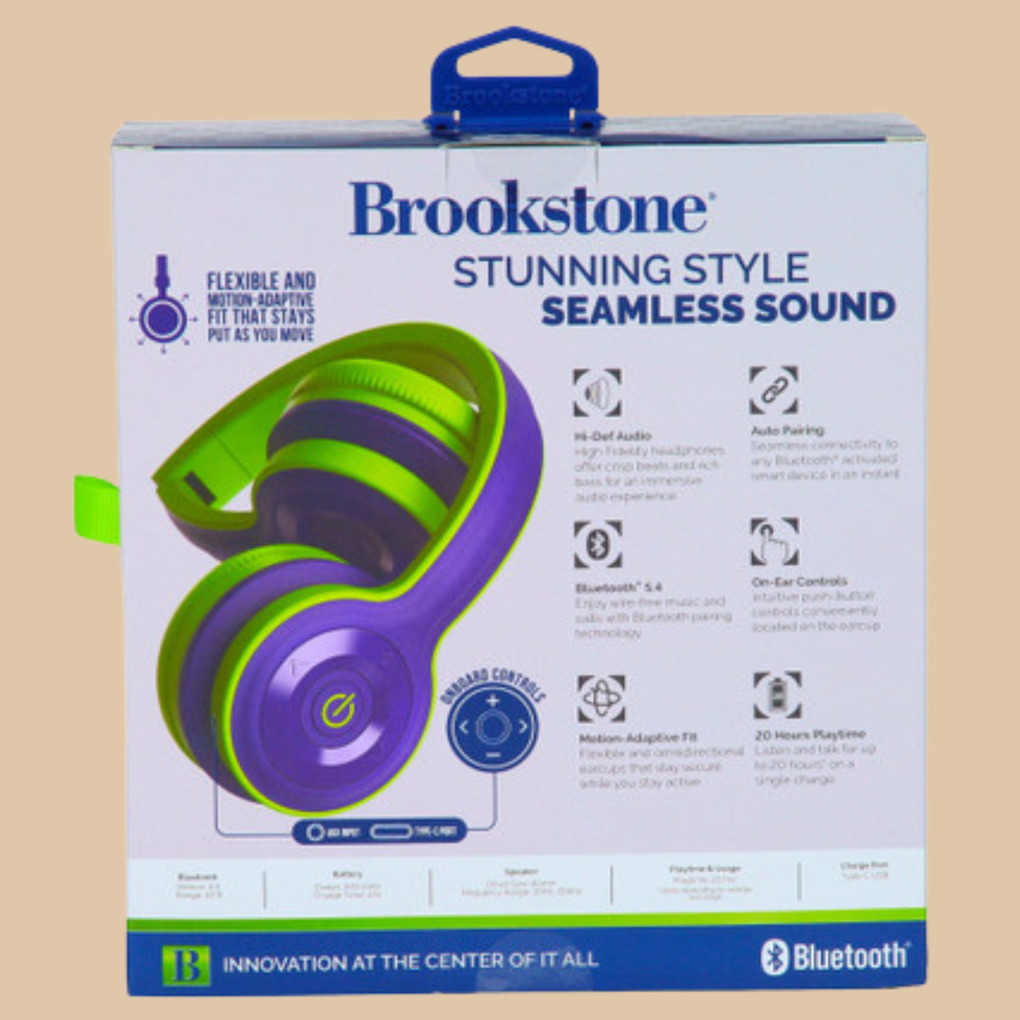 Brookstone Sport Wireless Headphones - Green & Purple